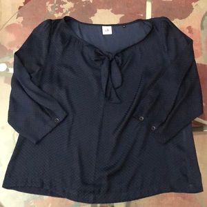CAbi Blue Dot Knot Blouse - Size L